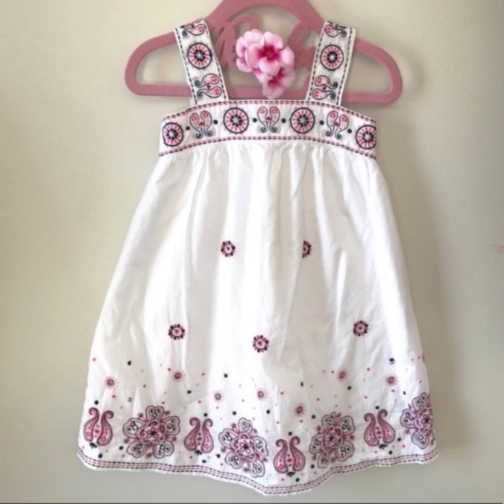 Vintage BabyGap Boho Embroidered Cotton Dress•EUC